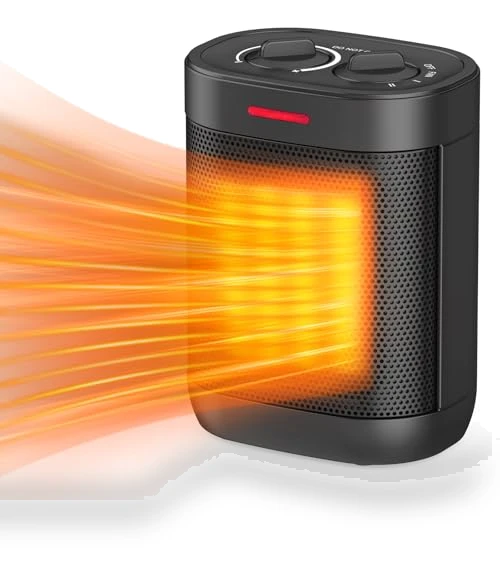 1000W PTC Ceramic Small Space Heater with Overheating & Tip-Over Protection — Portable Heating Solutions, Oprunsy