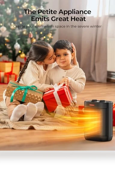 1000W PTC Ceramic Small Space Heater with Overheating & Tip-Over Protection — Portable Heating Solutions, Oprunsy