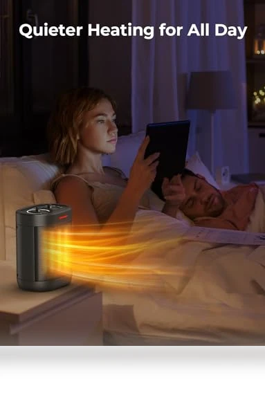 1000W PTC Ceramic Small Space Heater with Overheating & Tip-Over Protection — Portable Heating Solutions, Oprunsy