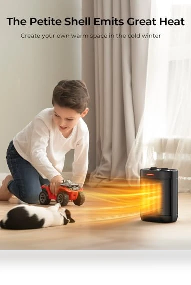 1000W PTC Ceramic Small Space Heater with Overheating & Tip-Over Protection — Portable Heating Solutions, Oprunsy