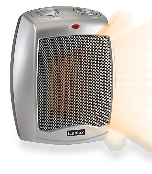 Desktop Electric Ceramic Space Heater with Adjustable Thermostat — Portable Heating Solutions, Lasko