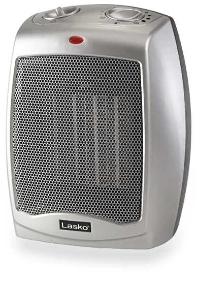 Desktop Electric Ceramic Space Heater with Adjustable Thermostat — Portable Heating Solutions, Lasko