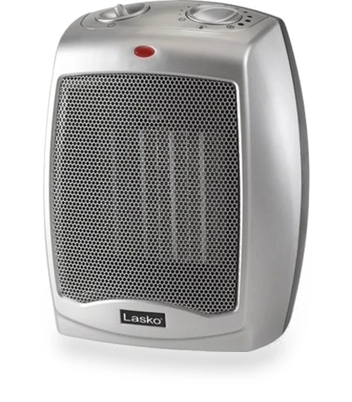 Desktop Electric Ceramic Space Heater with Adjustable Thermostat — Portable Heating Solutions, Lasko