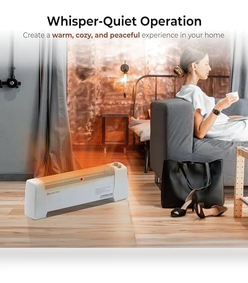 Electric Baseboard Space Heater with Adjustable Thermostat — Heater Spare Components, Comfort Zone
