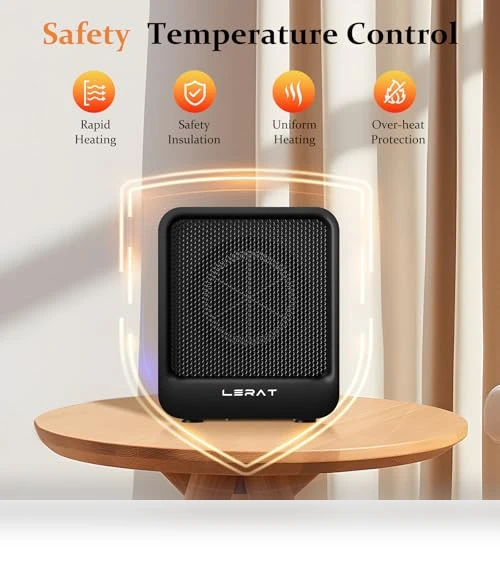 Small Electric Space Heater, 500 Watts High Output with 2 Speeds, Mini Personal Heater for Indoor Use — Portable Heating Solutions