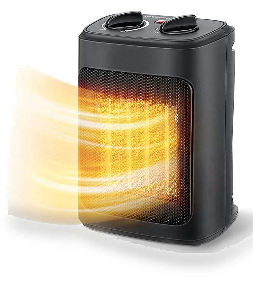 1500W Electric Space Heater with Thermostat, PTC Fast Heating Ceramic Room Heater — Heater Spare Components, Aikoper