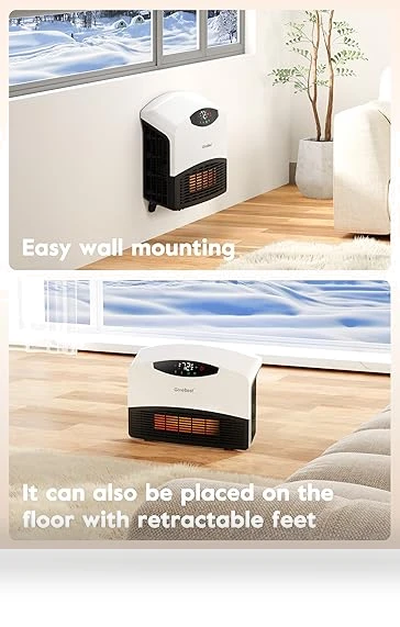 Electric Wall Heater with WiFi and Remote Control, 1500W Fast Heating — Portable Heating Solutions, GiveBest