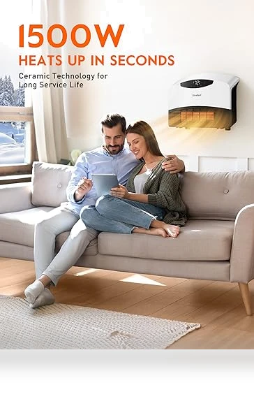 Electric Wall Heater with WiFi and Remote Control, 1500W Fast Heating — Portable Heating Solutions, GiveBest