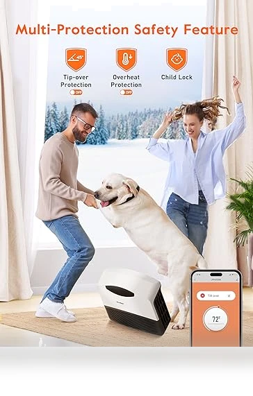 Electric Wall Heater with WiFi and Remote Control, 1500W Fast Heating — Portable Heating Solutions, GiveBest