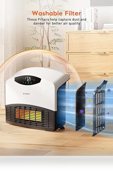 Electric Wall Heater with WiFi and Remote Control, 1500W Fast Heating — Portable Heating Solutions, GiveBest
