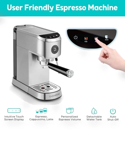 20 Bar Espresso Machine with Milk Frother — Coffee & Espresso Combos, CASABREWS