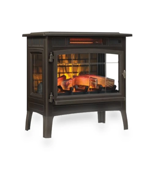 Freestanding Electric Fireplace Stove Heater with 3D Flame Effect — Electric Heating Solutions, Duraflame