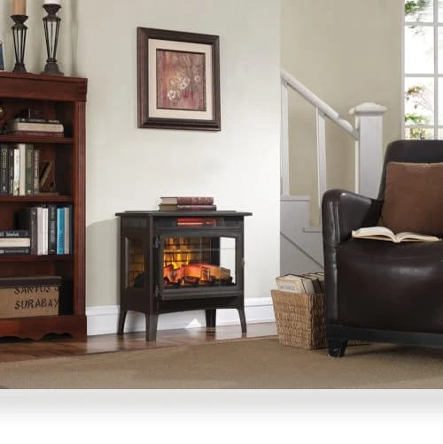 Freestanding Electric Fireplace Stove Heater with 3D Flame Effect — Electric Heating Solutions, Duraflame