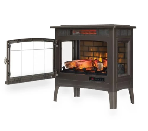 Freestanding Electric Fireplace Stove Heater with 3D Flame Effect — Electric Heating Solutions, Duraflame