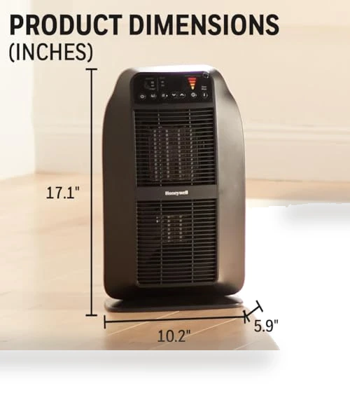 Ceramic Space Heater with Digital Controls and Programmable Thermostat — Portable Heating Solutions, Honeywell