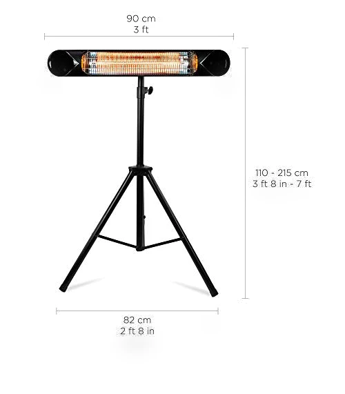 Infrared Electric Patio Heater - 1500W Indoor/Outdoor Portable Heater — Patio Heaters, Briza
