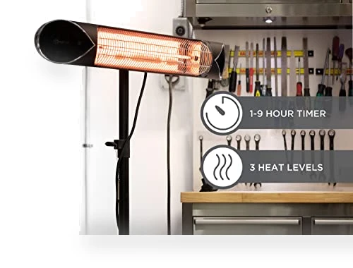 Infrared Electric Patio Heater - 1500W Indoor/Outdoor Portable Heater — Patio Heaters, Briza