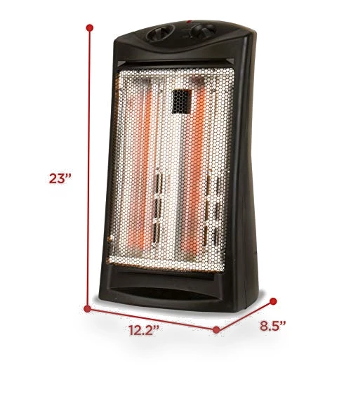 Infrared Radiant Quartz Tower Heater, 1500W Space Heater with Adjustable Thermostat — Portable Heating Solutions, BLACK+DECKER