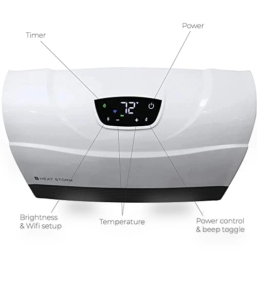 Wi-Fi Infrared Wall Heater with Digital Thermostat — Portable Heating Solutions, Heat Storm