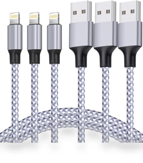 MFi Certified Lightning Cable 3PACK 6FT Nylon Braided USB Charging Cable — Lightning, TAKAGI