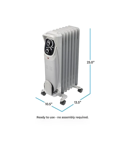 Oil-Filled Radiator Space Heater with Adjustable Thermostat — Portable Heating Solutions, Comfort Zone