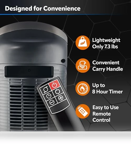 Digital Ceramic Tower Heater with Remote Control — Air Moisturizers, Lasko