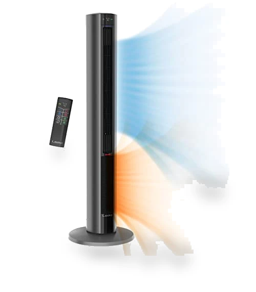 Oscillating All Season Tower Fan and Space Heater — Vertical Air Circulators, Lasko