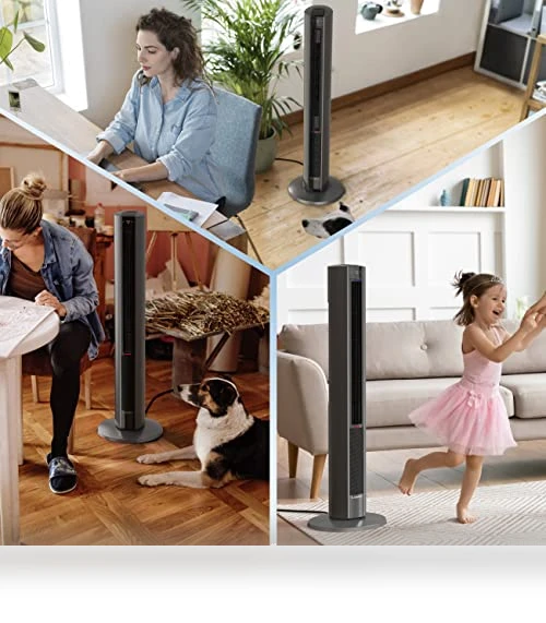 Oscillating All Season Tower Fan and Space Heater — Vertical Air Circulators, Lasko