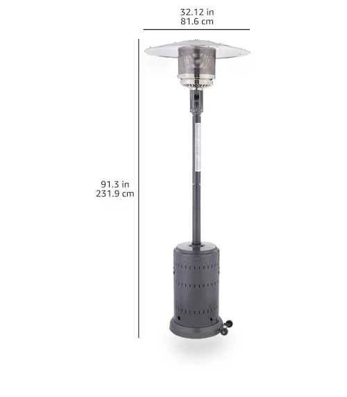 46,000 BTU Outdoor Propane Patio Heater with Wheels — Patio Heaters, Amazon Basics
