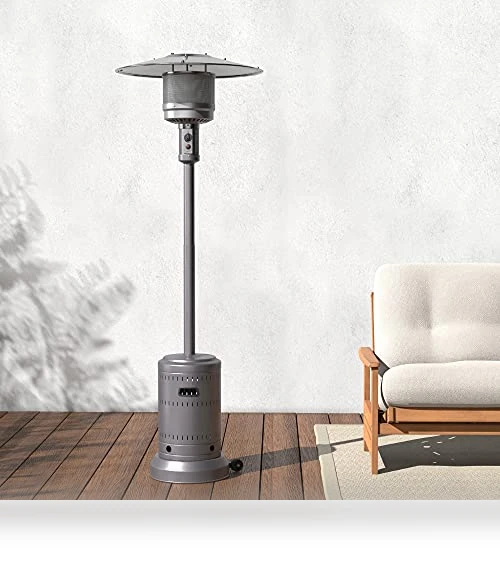 46,000 BTU Outdoor Propane Patio Heater with Wheels — Patio Heaters, Amazon Basics