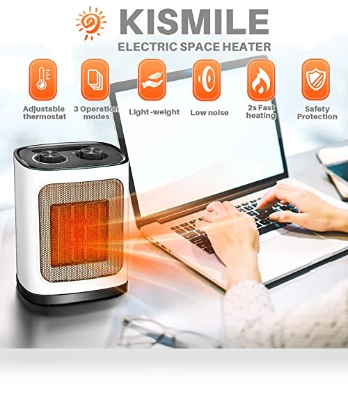 Portable Electric Space Heater with Thermostat, 1500W — Portable Heating Solutions, Kismile