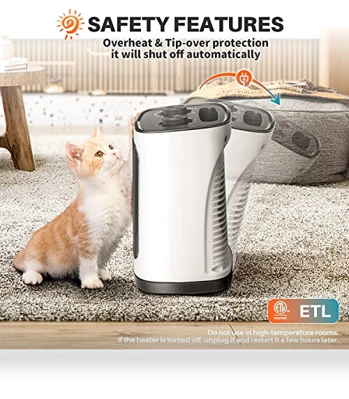 Portable Electric Space Heater with Thermostat, 1500W — Portable Heating Solutions, Kismile