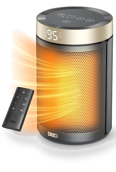 Portable Electric Space Heater with Thermostat and Remote, 1500W PTC Ceramic Fast Safety Heat — Portable Heating Solutions, Dreo