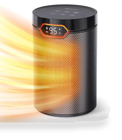 Portable Electric Space Heater with Thermostat & 24H Timer — Portable Heating Solutions, BREEZOME