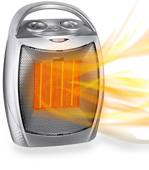 Portable Electric Space Heater with Thermostat, 1500W/750W Safe and Quiet Ceramic Heater Fan — Portable Heating Solutions, GiveBest