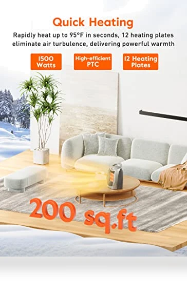 Portable Electric Space Heater with Thermostat, 1500W/750W Safe and Quiet Ceramic Heater Fan — Portable Heating Solutions, GiveBest