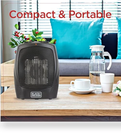 Portable Space Heater with Carry Handle, 1500W — Portable Heating Solutions, BLACK+DECKER