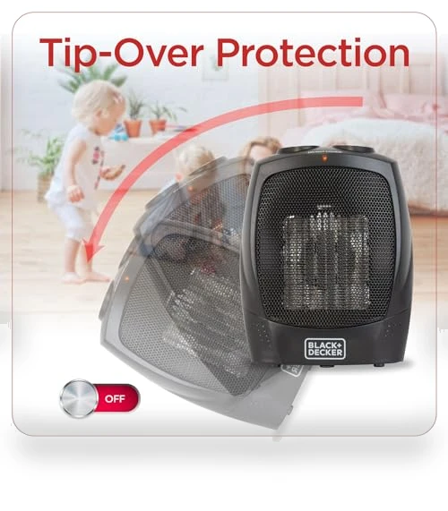Portable Space Heater with Carry Handle, 1500W — Portable Heating Solutions, BLACK+DECKER