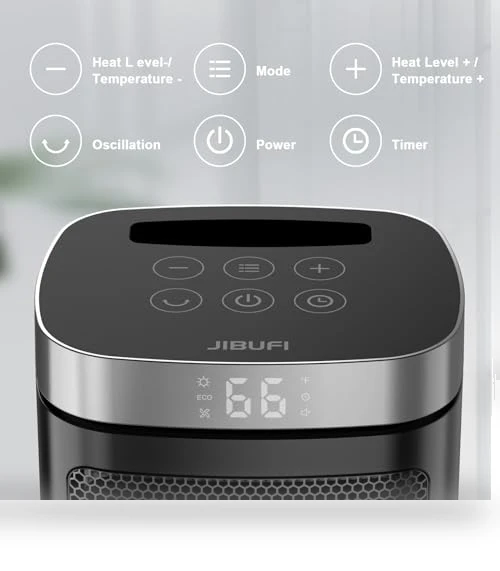 Portable Space Heater with Remote Control - 1500W PTC Electric Heater for Indoor Use — Portable Heating Solutions, JIBUFI