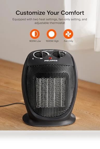 Portable Space Heater with Quiet Cooling & Heating Mode, Tip Over & Overheat Protection — Portable Heating Solutions, PELONIS