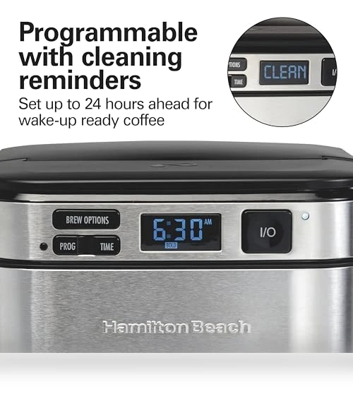 Programmable Drip Coffee Maker, 12 Cups, Front Access Easy Fill — Coffee Makers, Hamilton Beach