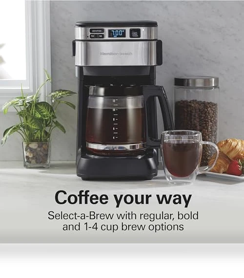 Programmable Drip Coffee Maker, 12 Cups, Front Access Easy Fill — Coffee Makers, Hamilton Beach
