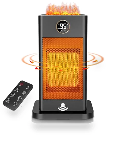 1500W PTC Fast Heating Space Heater with Humidifier and 3D Flame Effect — Portable Heating Solutions, Verminget