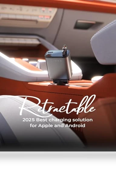 Retractable Car Charger 69W USB C Fast Charging Adapter — Charging Solutions, LISEN