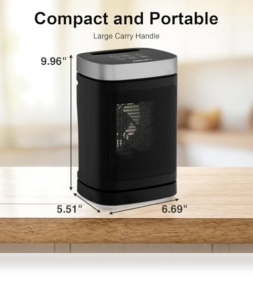 Portable Space Heater with 70° Rotation - 1500W PTC Electric Heater — Portable Heating Solutions, JIBUFI