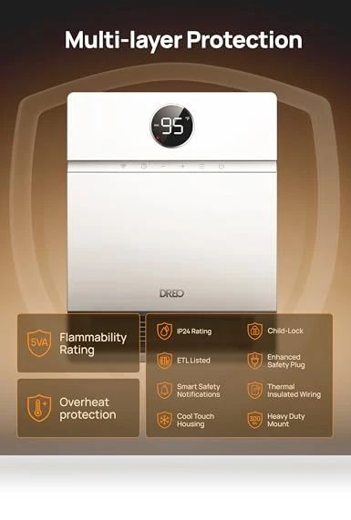 Smart Wall Heater with Remote Control, Alexa Compatibility, 30° Oscillation — Portable Heating Solutions, Dreo