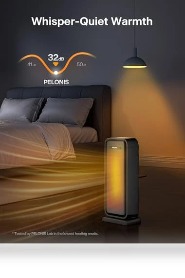 Space Heater Indoor With Oscillation & Remote, Portable With Thermostat & Timer, Ceramic Desk for Bedroom Home Office — Portable Heating Solutions, PELONIS