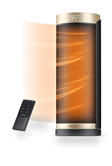 PTC Ceramic Space Heater with Remote, 70° Oscillation, 1500W Fast Heating — Portable Heating Solutions, Dreo