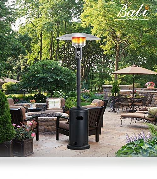 Tall Standing Gas Patio Heater with Wheels, 40,000 BTU — Patio Heaters, BALI OUTDOORS
