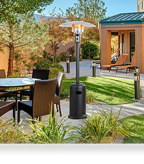 Tall Standing Gas Patio Heater with Wheels, 40,000 BTU — Patio Heaters, BALI OUTDOORS